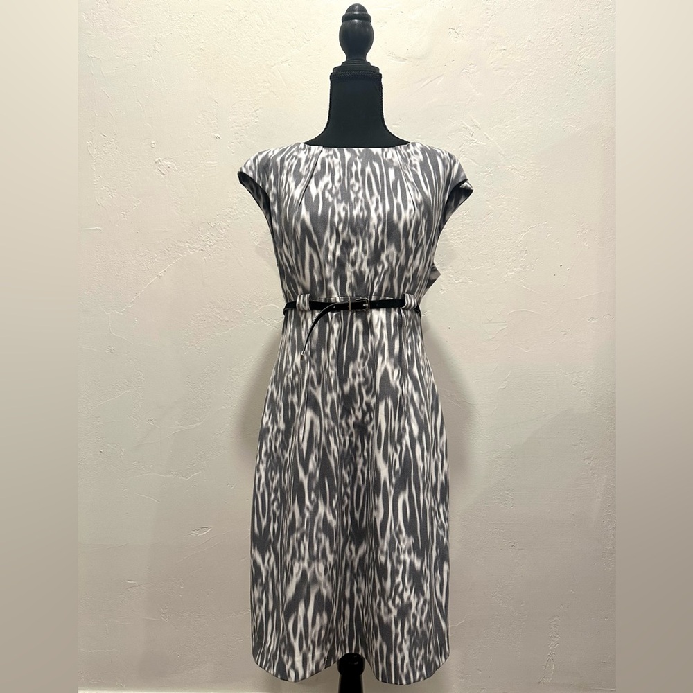 Calvin Klein Grey Cap Sleeve Sheath Dress — Size 12